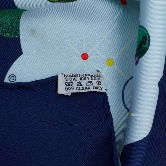 HERMES Blue Silk Scarf - Picture 9 of 10